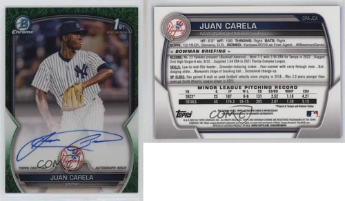 2023 Bowman Chrome Prospect Green Grass Refractor /99 Juan Carela #CPA-JCA Auto