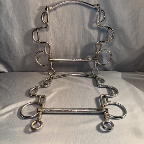 Set Of 2 Liverpool Equestrian Horse Driving Bits 7” Chrome