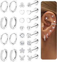 12 Paar Ohrringe Gold Set FüR Damen Chirurgenstahl Creolen Ohrstecker Gold Pierc