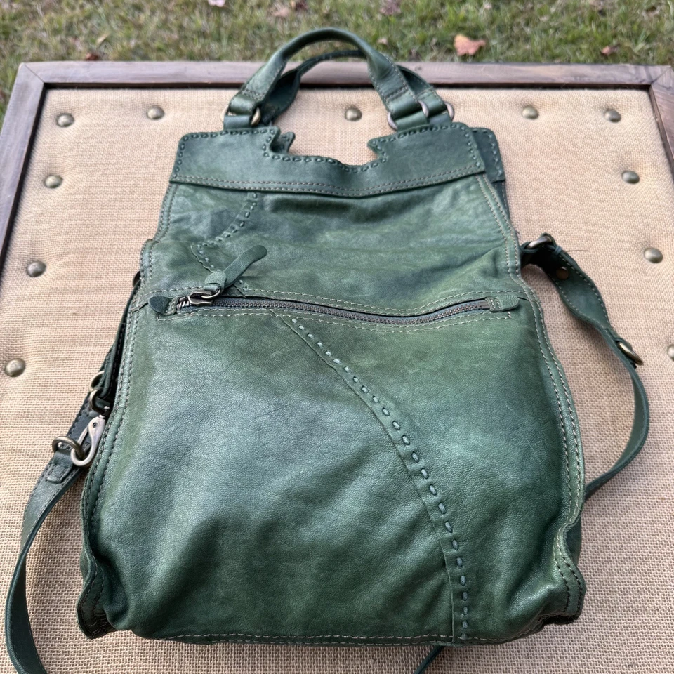 Bolso verde plegable de cuero italiano Lucky Brand Abbey Foto 3 de 4