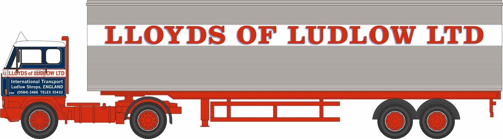 Oxford Diecast 76F88003 OO Gauge Volvo F88 40ft Box Trailer Lloyds of Ludlow