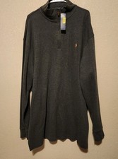 NWT Polo Ralph Lauren Estate Rib 1/4 Zip Pullover Mens 2XLT Heather Gray
