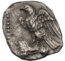 Cilicia 4th Century BC Silver EAGLE Obol Ancient Greek Uncertain Mint, NGC Ch VF