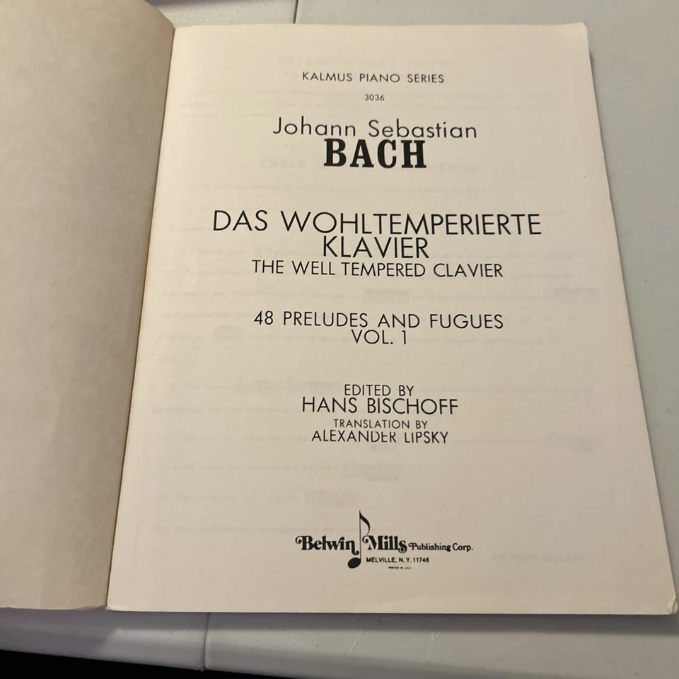 Bach Das Wohltemperierte Klavier Well Tempered Clavier 48 Preludes & Fugues 3036 - Image 2 of 4