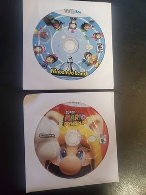 LOT OF 2: Super Mario 3D World + NINTENDO LAND (Nintendo Wii U, 2013) Disc Only