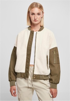 Ladies Oversized Sherpa Mixed Bomber Jacket Bomberjacke | Urban Classics