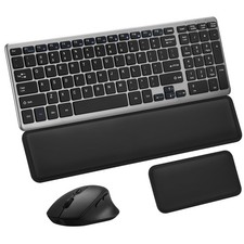 Wireless Quiet Keyboard Combo with Magnetic Ergonomic Design Keyboard and W...