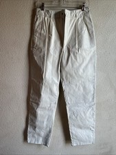 Vintage White Leather Pleated Pants