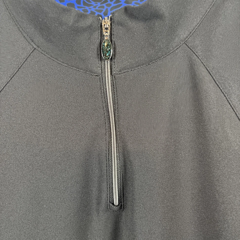 Рубашка поло женская Greg Norman черная с синей большой размер Play Dry 1/4 на молнии для гольфа досуга - Изображение 2 из 4