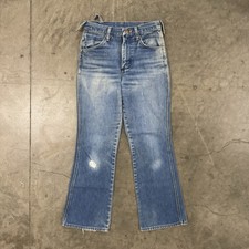 Vintage Wrangler 1960s Bootcut Flare Jeans 29x30 Talon Zipper USA Made 60s 70s