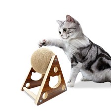 Cat Scratcher Toy,Natural Sisal Rope Cat Scratching Ball Scratcher Toy with Ball