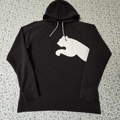 Puma Hoodie Mens Medium Black White Drycell Training Pullover Sweatshirt Logo