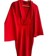 ChiMe Red Cape Sleeve Wrap Dress XL Cocktail Party Midi Dress
