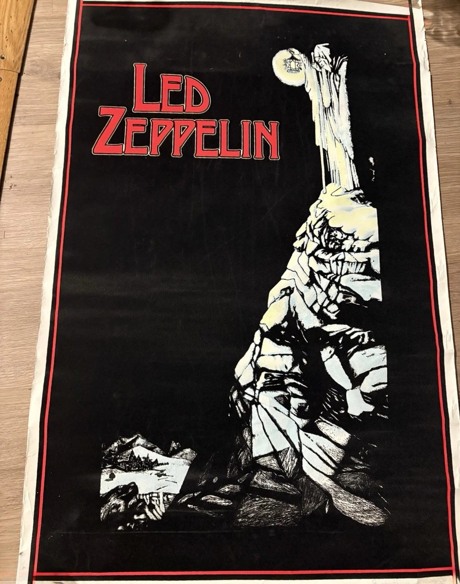 Vintage Led Zeppelin Black light Poster 1988 The Hermit 23” x 35