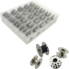 25 Pcs Metal Bobbins for Sewing Machine with Storage Box, A Class 15 Universal B