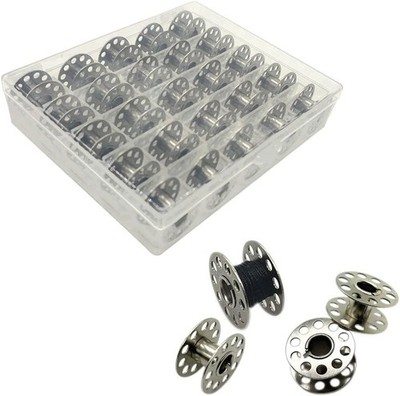 25 Pcs Metal Bobbins for Sewing Machine with Storage Box, A Class 15 Universal B