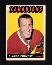 1965-66 CLAUDE PROVOST #8 VG-EX Topps Mon. Canadiens 9 CUPS Star NHL Hockey Card