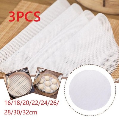 Wiederverwendbare Runde Silikon Dampfgarer Matte 3er Set für Reiskuchen und Brötchen