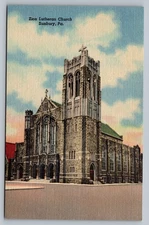 c1930 Zion Lutheran Church Sunbury Pennsylvania OA Linen Vintage Postcard