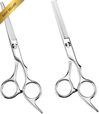 Hairdressing Scissors Set, 2 Pieces, Ultra Sharp Cutting and Thinning Scissors f
