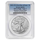 2021 (W) $1 1-oz T2 American Silver Eagle PCGS MS70 FDOI Blue Label