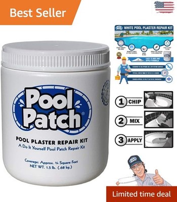 1.5 lb White Pool Plaster Repair Kit - Quick-Dry & Easy Mix for DIY Repairs