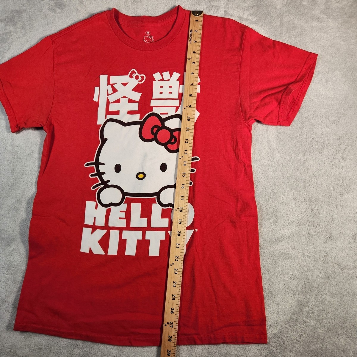 Hello Kitty T-Shirt Womens Medium Red Chinese Sanrio Japanese Top