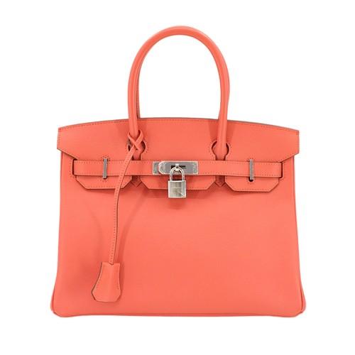 HERMES Birkin 30 Epsom Flamingo Hand Bag Purse Pink 90306322
