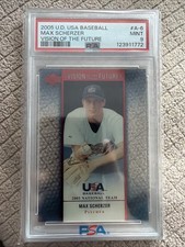 PSA 9 2005 Upper Deck USA Baseball Vision of the Future Max Scherzer #A-6 SSP RC