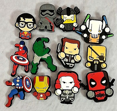 Lot of 12 Croc Shoe Charms Marvel, DC, Star Wars Read Description for List