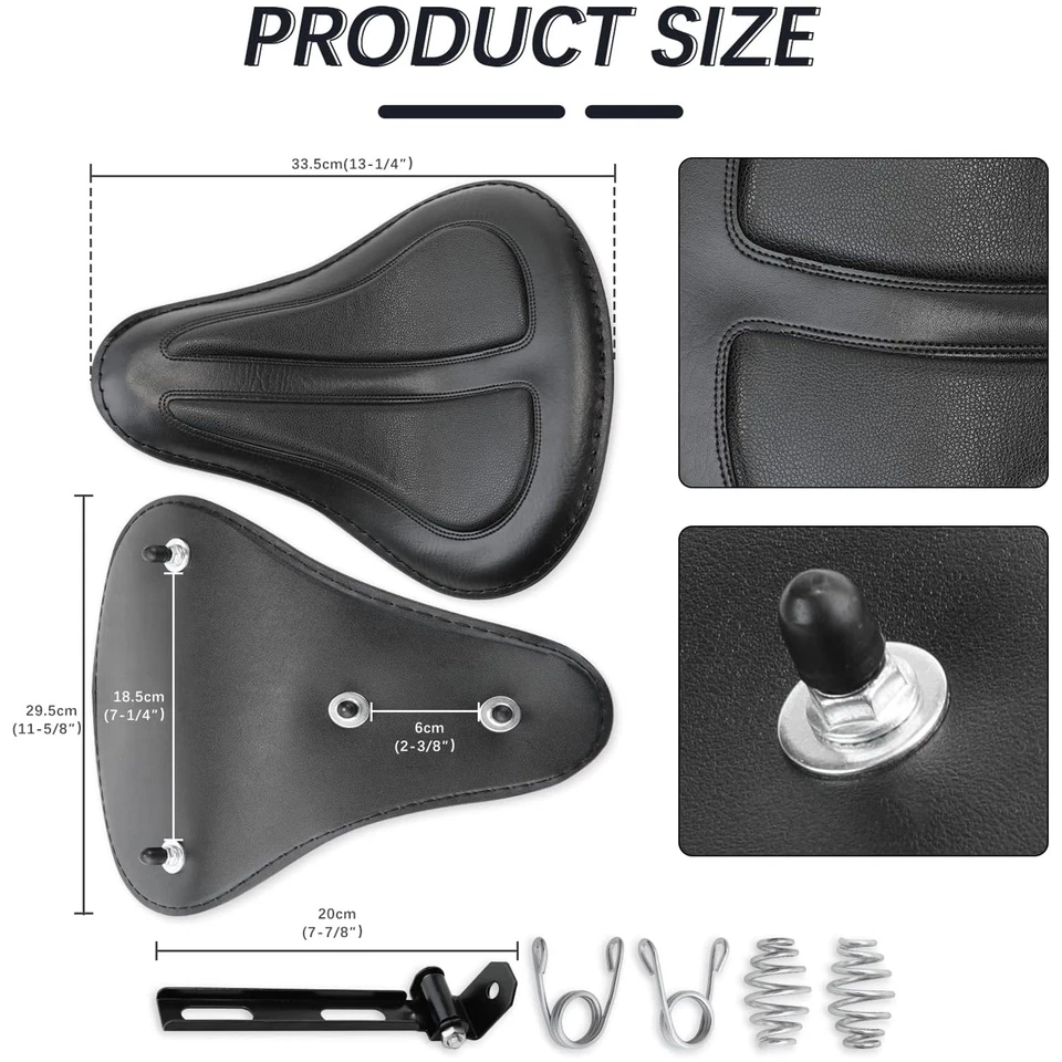 For Yamaha V-Star 250 650 950 1100 1300 Bobber Driver Solo Seat Spring Saddle - Image 2 of 4