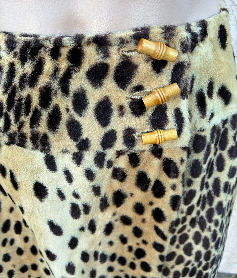 Minifalda envolvente de piel sintética de leopardo vintage años 60 talla S rockabilly mod Foto 4 de 4