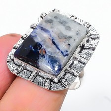 Sodalite Gemstone Handmade 925 Sterling Silver Jewelry Ring Size 7.5 G449