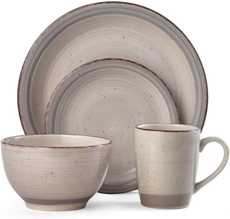 Pfaltzgraff 16-Piece Cream Dinnerware Set, Service for 4 Plates Bowls Microwave