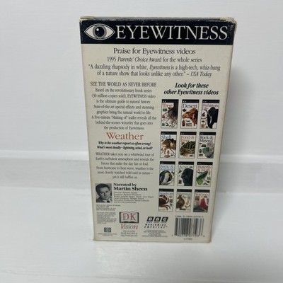 Four Pack Of Eye Witness VHS Tapes Weather Planets Dinosaurs Reptiles ...