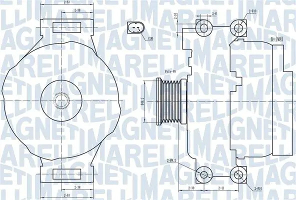 Alternatore con puleggia 063731773010 MAGNETI MARELLI per BMW 3 1