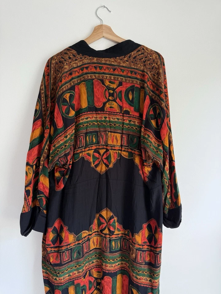 Chaqueta plumero vintage Carole Little Boho kimono - estampado étnico Foto 3 de 4