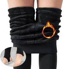 Women's Sherpa Fleece Thermal Leggings High Waist Winter Sports Warm Thick Pants