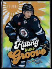 2025-26 Upper Deck Allure Hitting Their Groove Orange Cole Perfetti
