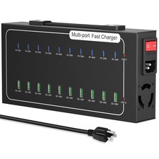 480W USB Charging Station, 20 Port 10 PD 10 QC USB C Fast Charging Station ...