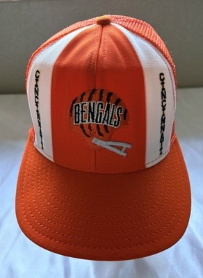 Vintage Cincinnati Bengals AJD Lucky Stripes Hat Cap Snap Back Mesh