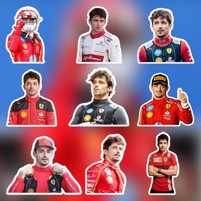 Charles Leclerc Stickers-Waterproof Die-Cut Vinyl Stickers-9 PCS Stickers