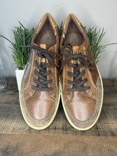 Echo Mens Brown Leather Low-Top Sneakers with...