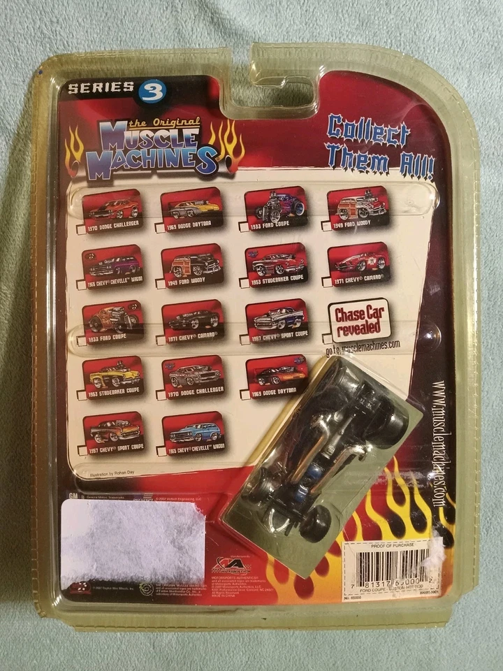 THE ORIGINAL MUSCLE MACHINES SERIES 3 BLUE 1933 FORD COUPE 1:64 SCALE NEW 2007 - Image 2 of 3