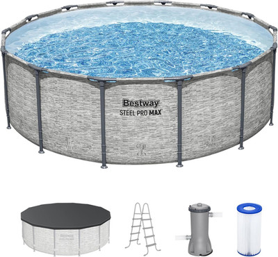 Steel Pro MAX 14' X 48'' above Ground Pool, round Metal Frame Outdoor Swimming Po