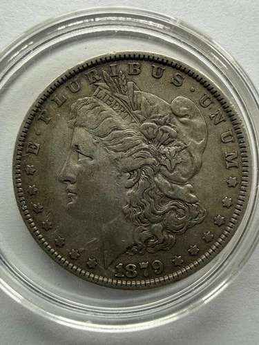 1879 Morgan Silver Dollar Philadelphia Mint, XF (Extremely Fine).