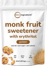 Golden Monk Fruit Sweetener with Erythritol, 4 Pounds No After Taste Brown ...