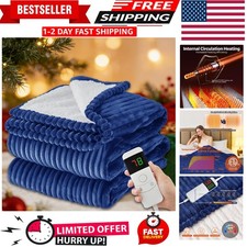 Heated Electric Blanket Full Size 72"x84" Flannel 10 Levels Over-Heat Protection