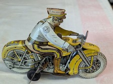   EARLY MARX TIN WINDUP MOTORCYCLE POLICEMAN  WORKS