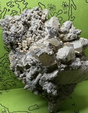 Rauchquarz Calcit Edelstein Mineralien Stufe / Österreich 80er Jahre